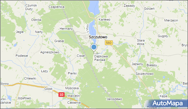 mapa Dąbkowa Parowa, Dąbkowa Parowa na mapie Targeo